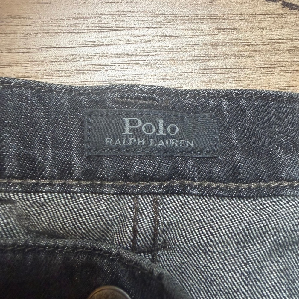 Polo Ralph Lauren Sullivan Slim Jeans Mens 40x30 Black Patchwork Distressed - Picture 7 of 16